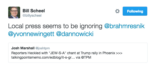 Bill Scheel Tweets Press Reactions Trump Rally