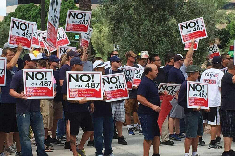 Prop 487 United Phoenix Firefighters Rally with Campaign Signs